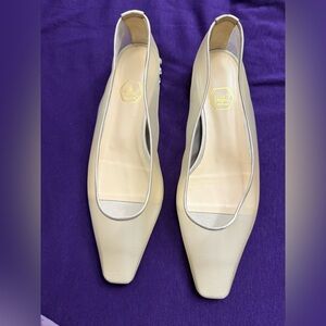 NALEBE AURUM SQUARE TOE MESH FLAT IN CHAMPAGNE Size:EU 39/US9